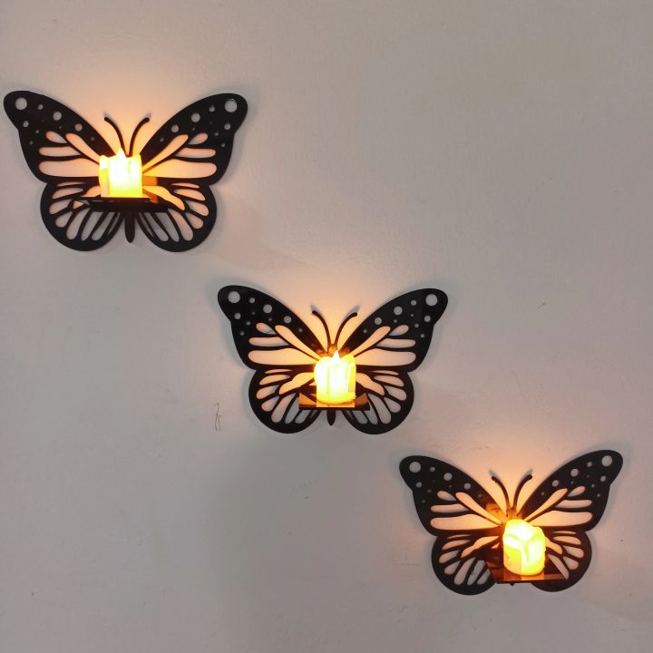 3-Piece Wooden Butterfly Art Collection