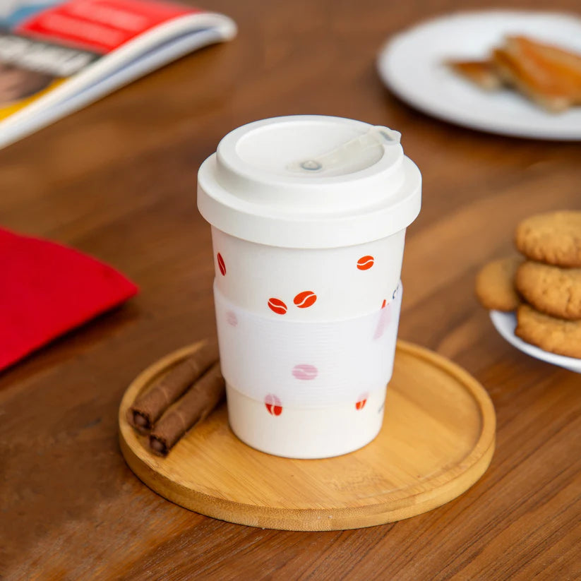 Natural Bamboo Travel Mug With Secure Silicone Closure