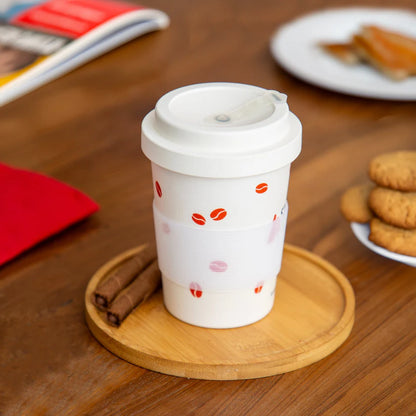 Natural Bamboo Travel Mug With Secure Silicone Closure
