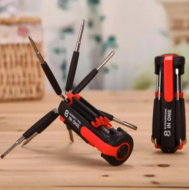 8 in 1 Professional Mini Screwdriver With Poweful Torch