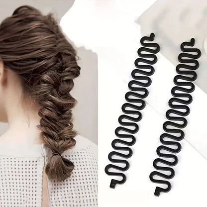 2 Pcs French Hair Styling Clip Stick Bun Maker Braid Tool