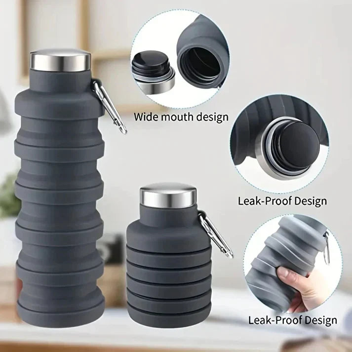 Flexible Foldable Silicone Water Bottle