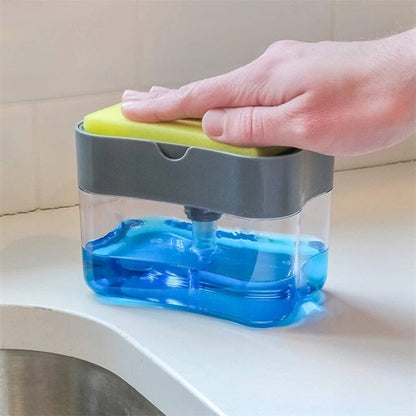 Liquid Soap Pump Dispenser With Sponge Holder