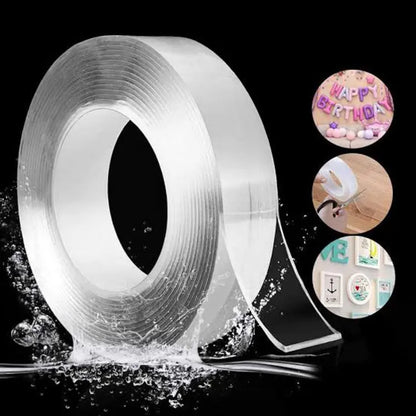 5M Nano Tape Double Sided Strong Adhesive Wall Tape Gel Sticky Multifunction Washable Reusable Carpet Poster