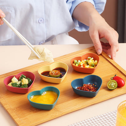 4 Pcs Cute Heart Shaped Seasoning Dish