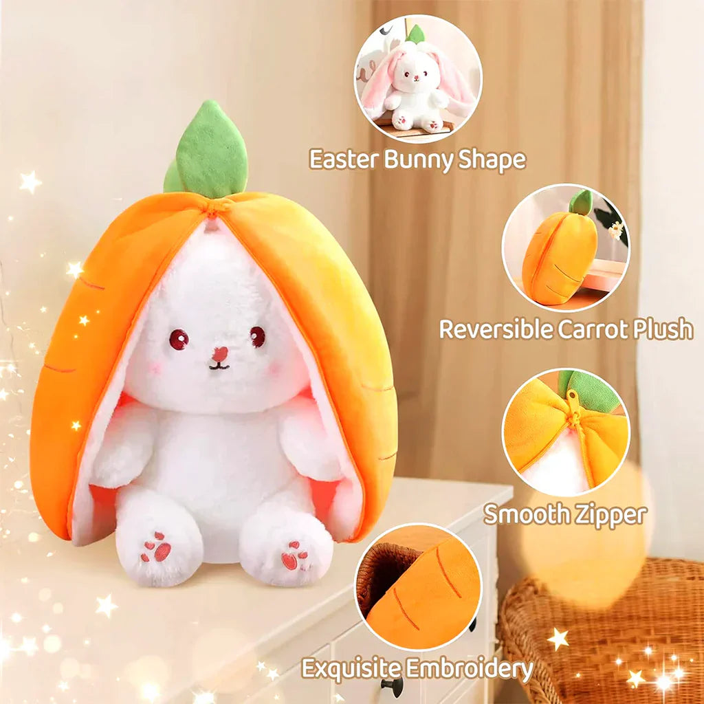 Cute Reversible Flopp Rabbit Carrot Plush Toy